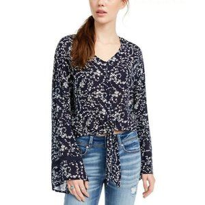 NWT Freshman Juniors Blue Floral Print Blouse